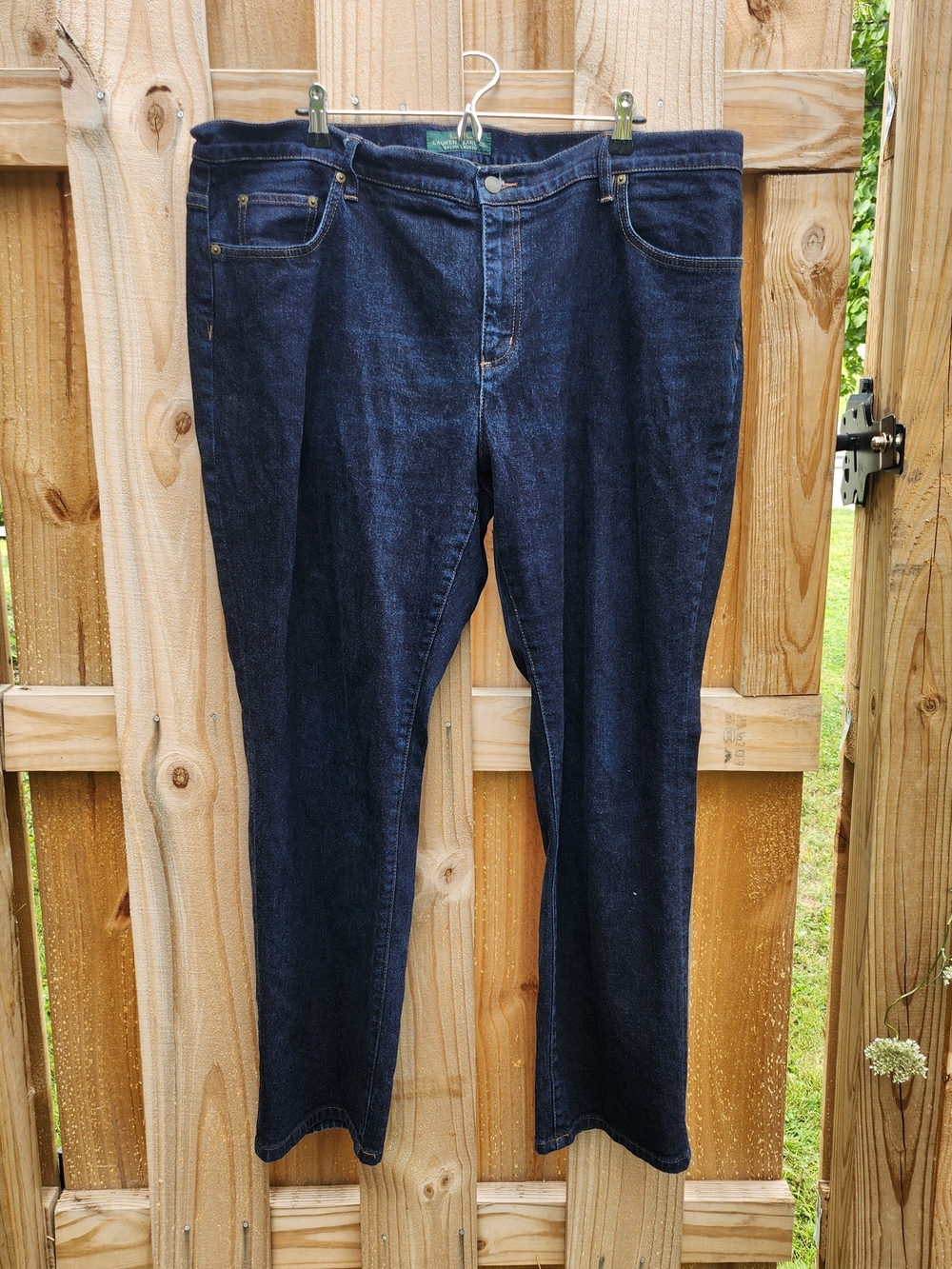 Lauren Ralph Lauren 22W Dark Blue Straight-Leg Jeans